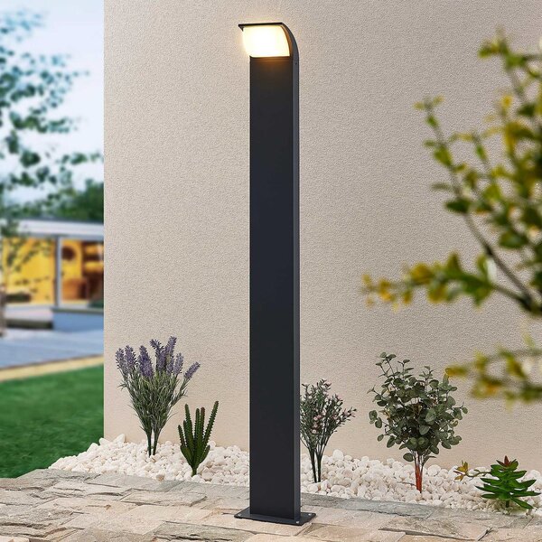 Lucande Bornă luminoasă LED Tinna, 100 cm, antracit, IP65, Negru, Aluminiu, Modern