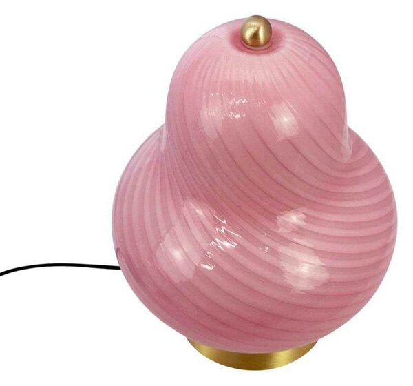 Lampă de masă Dyberg Larsen, Lucy, Roz / Rosé, Camera de zi, Sticlă, Scandinavă