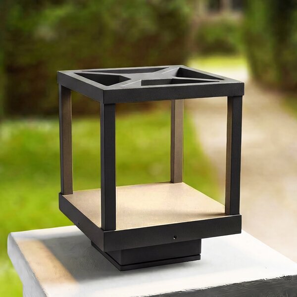 Lucande lampă cu soclu LED Lealan, negru, metal, 23 cm, IP54, Negru, Aluminiu, Modern