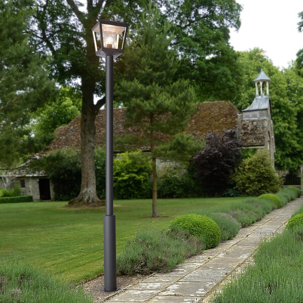 Lucande lumina de exterior Dunia, antracit, metal, înălțime 220 cm, reglabil, Negru, Metal, Modern