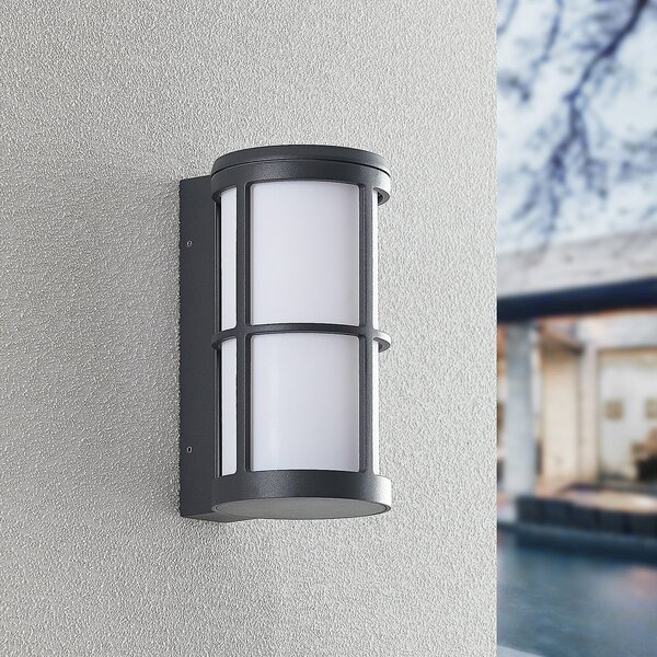 Lucande Kelini aplică de exterior, gri închis, reglabil, Negru, Metal, Modern