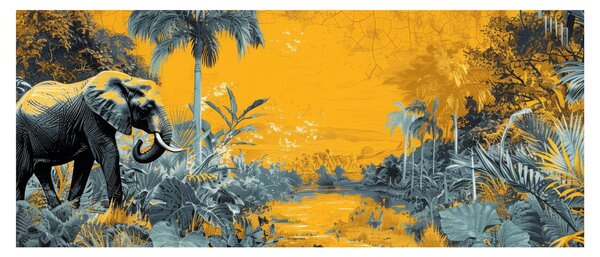 Tablou - Elefant în natură (120x50 cm)