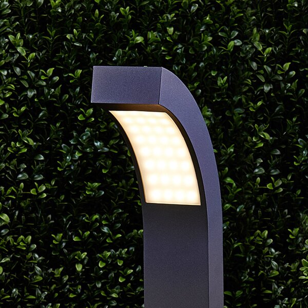 Lucande bornă luminoasă LED Lennik, 100 cm, antracit, metal, Negru, Aluminiu, Modern