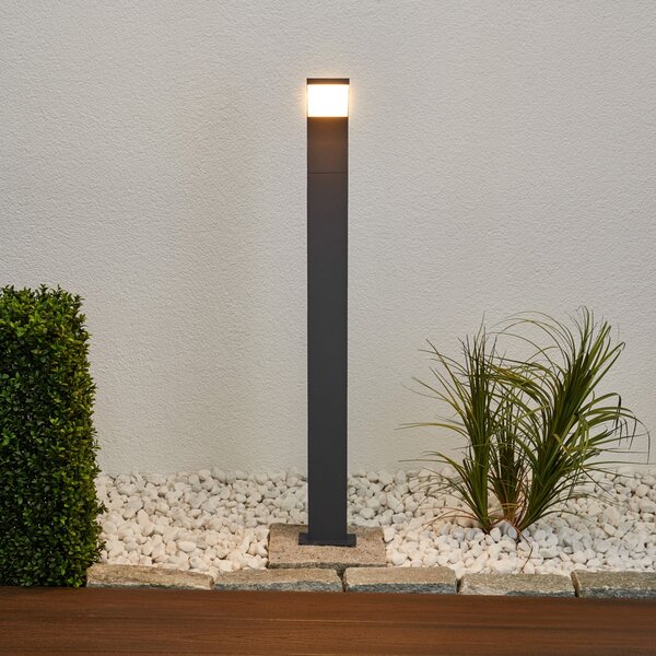 Lucande Timm bornă luminoasă LED, 100 cm, antracit, metal, IP54, Negru, Aluminiu, Modern