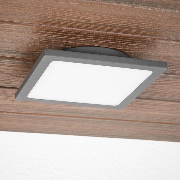 Lucande Lampă LED pentru exterior Mabella, 23 cm, senzor, IP65, Negru, Aluminiu, Modern