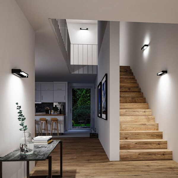 Lampă de perete Paulmann, Lucille, reglabil, Negru, Baie, Metal, Modern