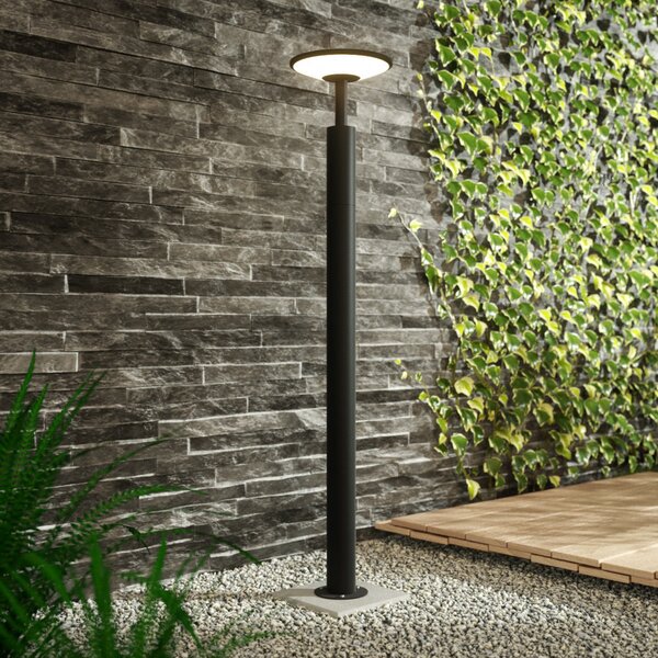 Lucande bornă luminoasă LED Fenia, 100 cm, antracit, IP65, Negru, Aluminiu, Modern