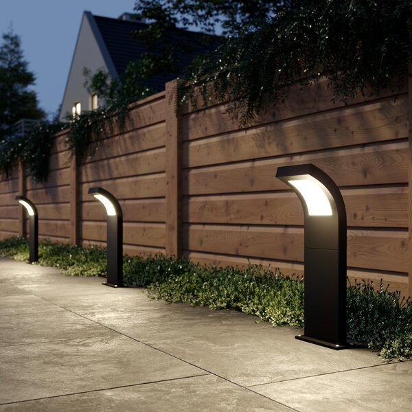 Arcchio Advik bornă luminoasă LED, IP65, 60 cm, antracit, metal, Negru, Aluminiu, Modern