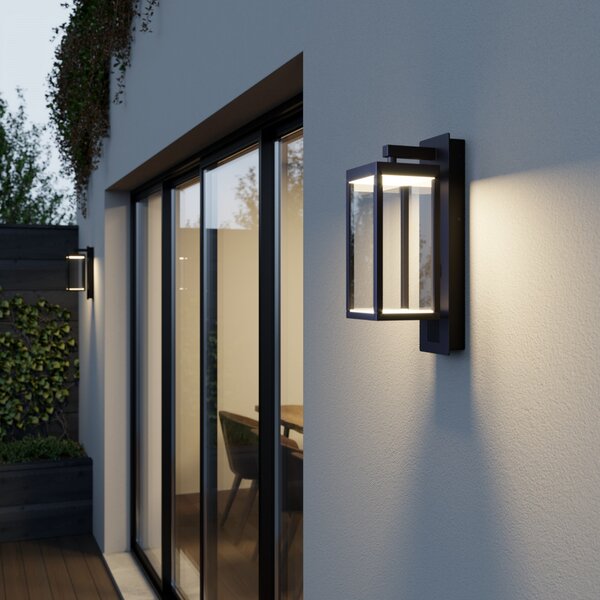 Lucande LED-Lampă de perete exterior Ferdinand, antracit Difuzor, Negru, Metal, Modern