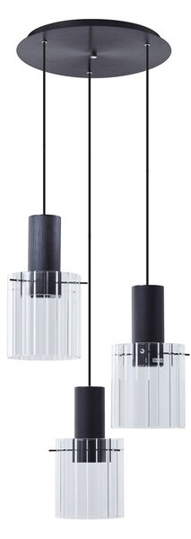 Lustră Pendul Lucande, EIrian, reglabil, Transparent, Camera de zi, Sticlă, Modern