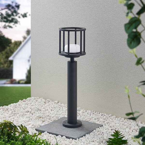 Lucande Berenike 60 cm bornă luminoasă, gri închis, metal, GX53, reglabil, Gri, Aluminiu, Modern