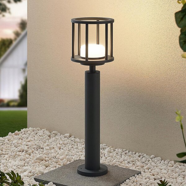 Lucande Berenike 60 cm bornă luminoasă, gri închis, metal, GX53, reglabil, Gri, Aluminiu, Modern