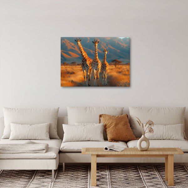 Tablou - Girafe pe pășune (70x50 cm)