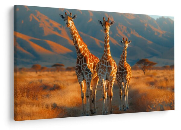 Tablou - Girafe pe pășune (90x60 cm)