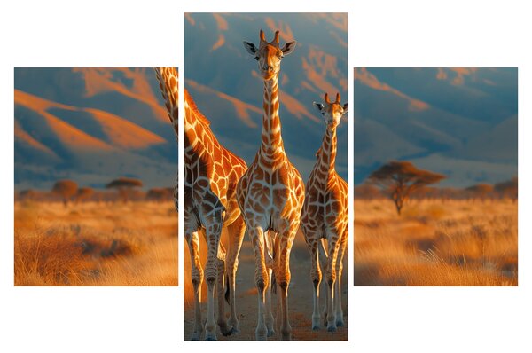 Tablou - Girafe pe pășune (90x60 cm)