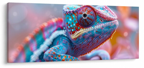 Tablou - Cameleon colorat (120x50 cm)