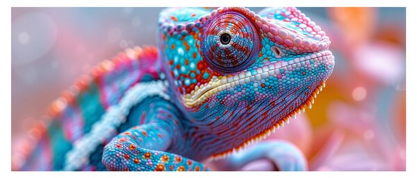 Tablou - Cameleon colorat (120x50 cm)