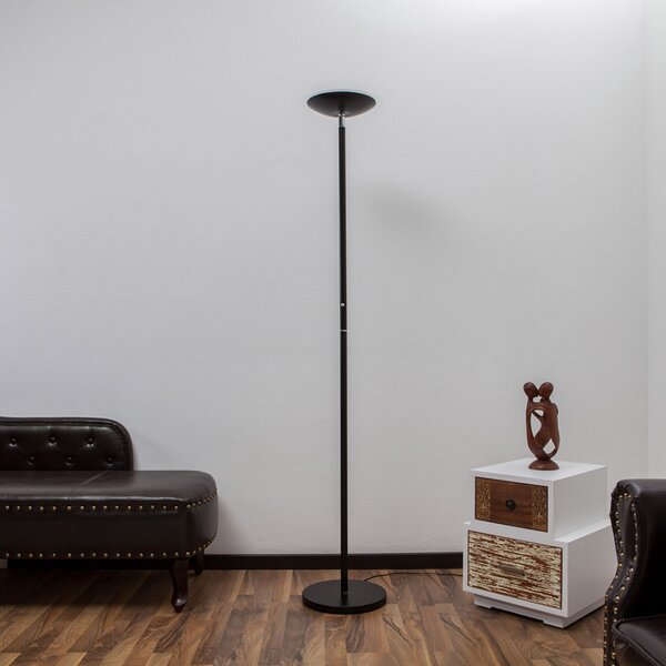 Lindby Lampadar LED Malea, negru, metal, dimabil, 180 cm, reglabil, Negru, Camera de zi / sufragerie, Metal, Modern