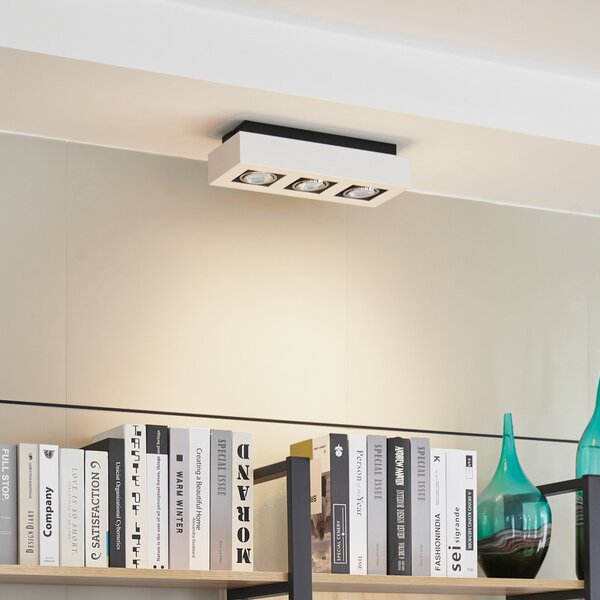 Arcchio Spot Vince, 36 cm, 3 becuri, alb/cromo, GU10, reglabil, Alb, Hol, Aluminiu, Modern