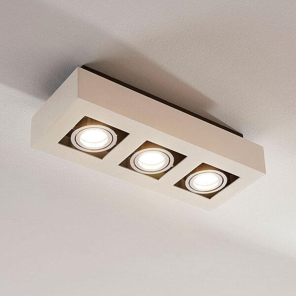 Arcchio Spot Vince, 36 cm, 3 becuri, alb/cromo, GU10, reglabil, Alb, Hol, Aluminiu, Modern