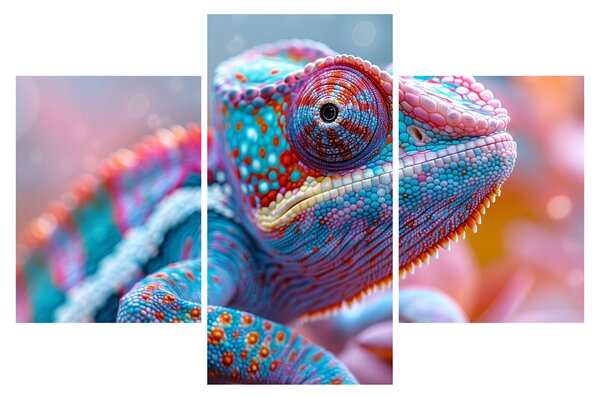 Tablou - Cameleon colorat (90x60 cm)