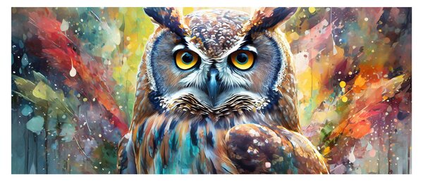 Tablou - Pictură de o bufniță (120x50 cm)