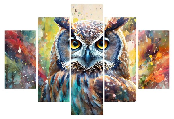 Tablou - Pictură de o bufniță (150x105 cm)