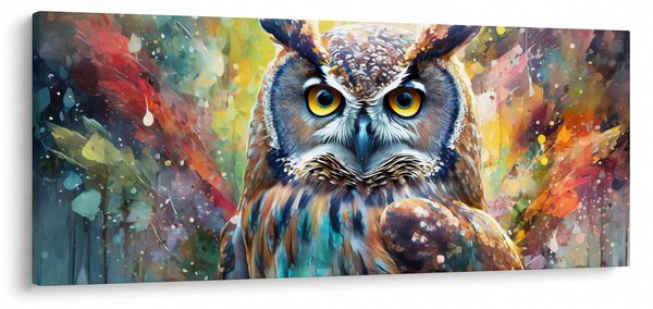 Tablou - Pictură de o bufniță (120x50 cm)