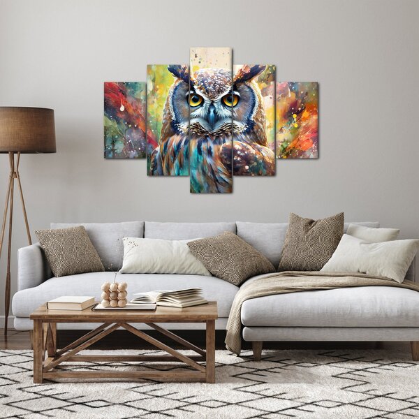 Tablou - Pictură de o bufniță (150x105 cm)