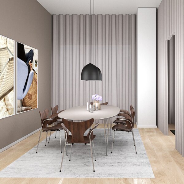 Lustră Pendul FRITZ HANSEN, Suspence P2, reglabil, Negru, Camera de zi, Metal, Design