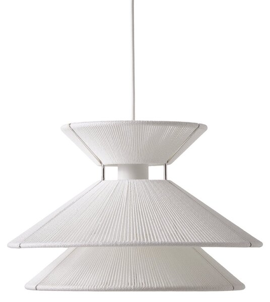 Lustră Pendul FRANDSEN, Kiku, reglabil, Alb, Camera de zi, Țesătură / Textil, Design