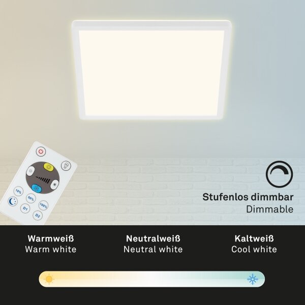 Plafonieră LED dimabilă 7081-016 SLIM LED/18W/230V Briloner + telecomandă