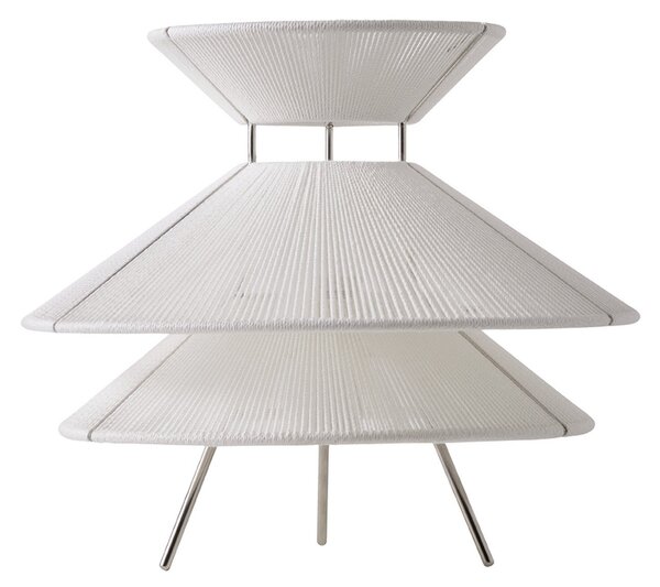 Lampă de masă FRANDSEN, Kiku, reglabil, Alb, Camera de zi, Țesătură / Textil, Design