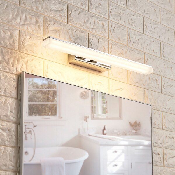 Lucande Aplică de perete cu LED pentru baie Julie, 46 cm, crom, metal, IP44, Metalic, Baie, Metal, Modern