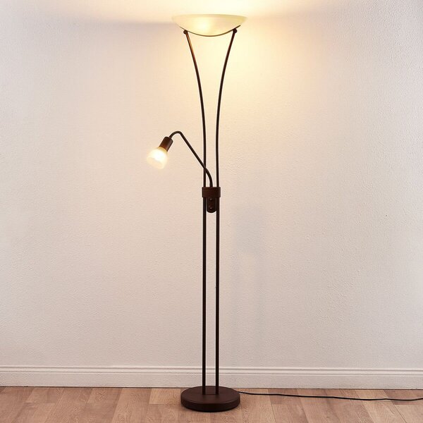 Lindby Felicia proiector de plafon cu lampă citit, rugină, Maro / Rugină, Camera de zi / sufragerie, Metal, Casă de țară / Rustic
