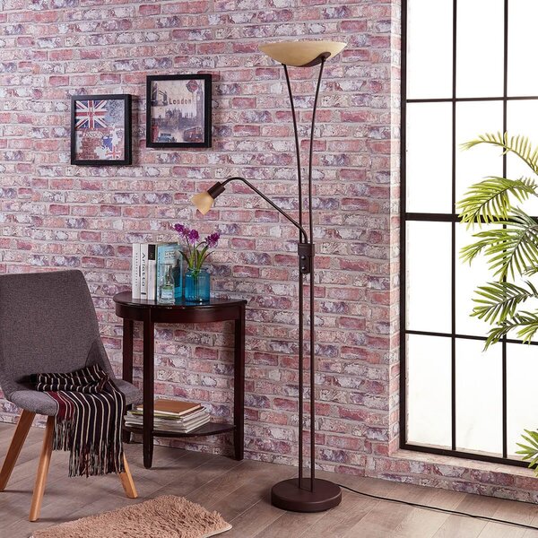 Lindby Felicia proiector de plafon cu lampă citit, rugină, Maro / Rugină, Camera de zi / sufragerie, Metal, Casă de țară / Rustic