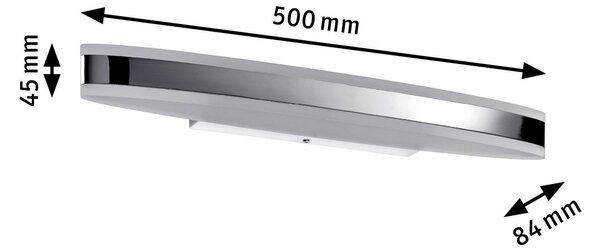 Lampă de perete Paulmann, KUMA, Metalic, Baie, Metal, Modern