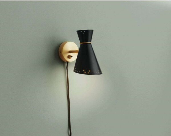 Lampă de perete Warm Nordic, Bloom, Negru, Camera de zi, Metal, Vintage