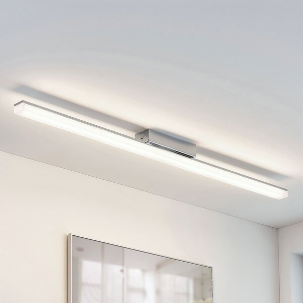 Lindby plafonieră LED pentru baie Levke, 100 cm, dimabil, IP44, reglabil, Alb, Baie, Metal, Modern
