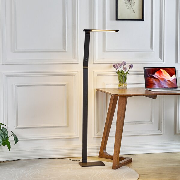 Lucande Salome lampadar LED dimabil, culoare variabilă, reglabil, Negru, Studiu / Birou, Aluminiu, Modern, Lumină de lectură