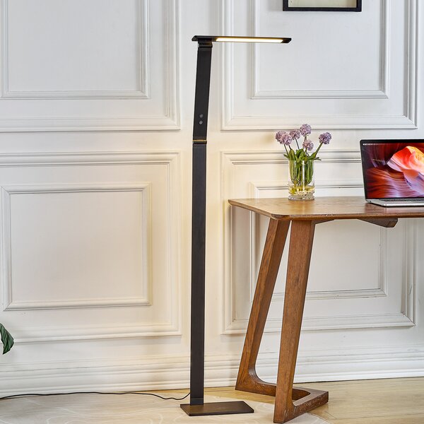 Lucande Salome lampadar LED dimabil, culoare variabilă, reglabil, Negru, Studiu / Birou, Aluminiu, Modern, Lumină de lectură