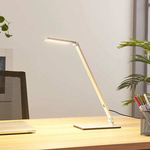 Lucande Resi - lampă de birou LED dimabil, reglabil, Metalic, Studiu / Birou, Aluminiu, Modern