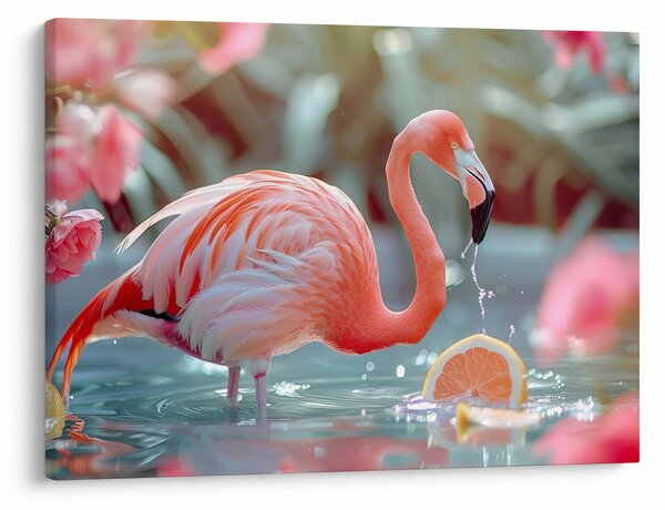 Tablou - Flamingo în iaz (70x50 cm)