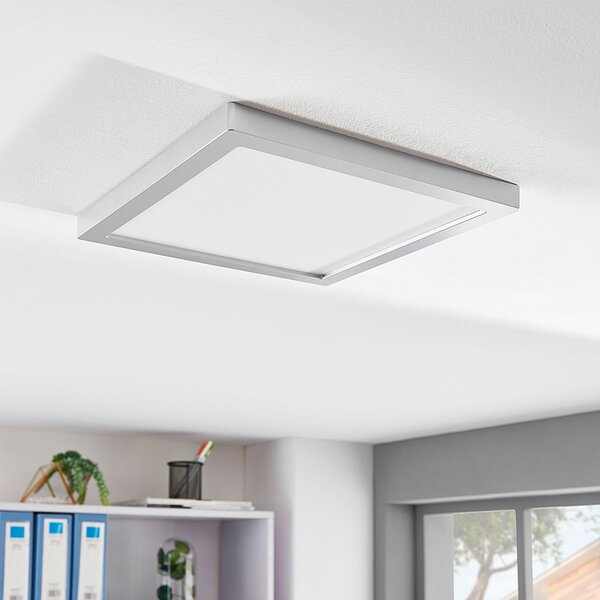 Arcchio Solvie plafonieră LED, argintie, unghiulară, 30 x cm, reglabil, Gri, Hol, Plastic, Modern