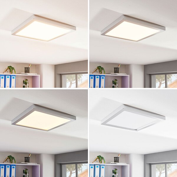Arcchio Solvie plafonieră LED, argintie, unghiulară, 30 x cm, reglabil, Gri, Hol, Plastic, Modern