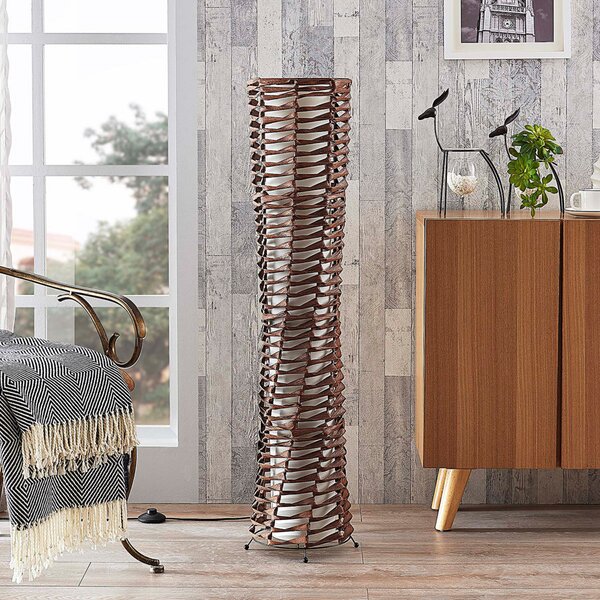 Lindby lampadar Joas, 110 cm, hârtie, textil, maro, Maro / Rugină, Camera de zi / sufragerie, Hârtie / Carton, Modern