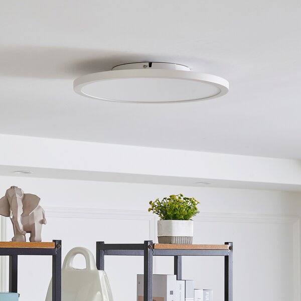 Arcchio plafonieră LED Brenda, Ø 40 cm, CCT, telecomandă, reglabil, Alb, Camera de zi / sufragerie, Plastic, Modern