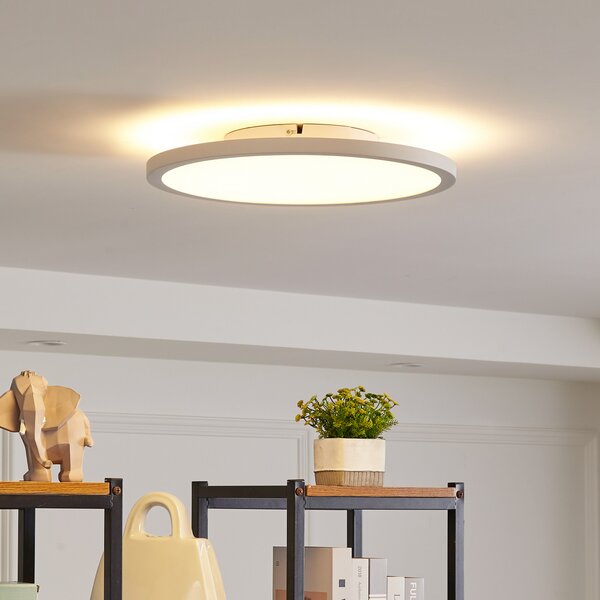 Arcchio plafonieră LED Brenda, Ø 40 cm, CCT, telecomandă, reglabil, Alb, Camera de zi / sufragerie, Plastic, Modern