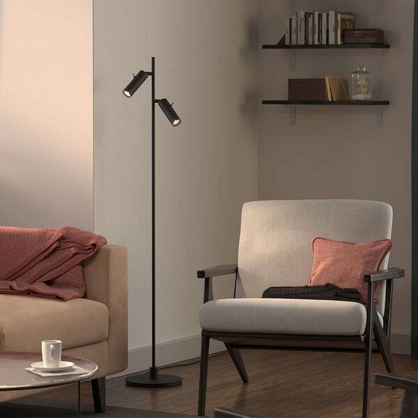 Lampadar Herstal, Negru, Camera de zi, Metal