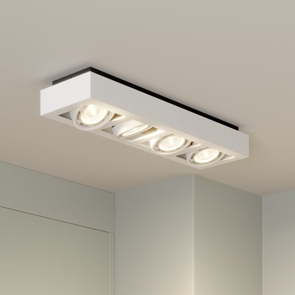 Arcchio spot de plafon Ronka, 65 cm, 4 becuri, alb, GU10, reglabil, Alb, Camera de zi / sufragerie, Metal, Modern
